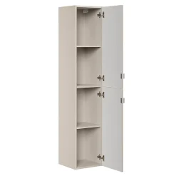 Petits-Meubles Ensemble meuble double vasque encastree 120cm et colonne Alba Cachemire
