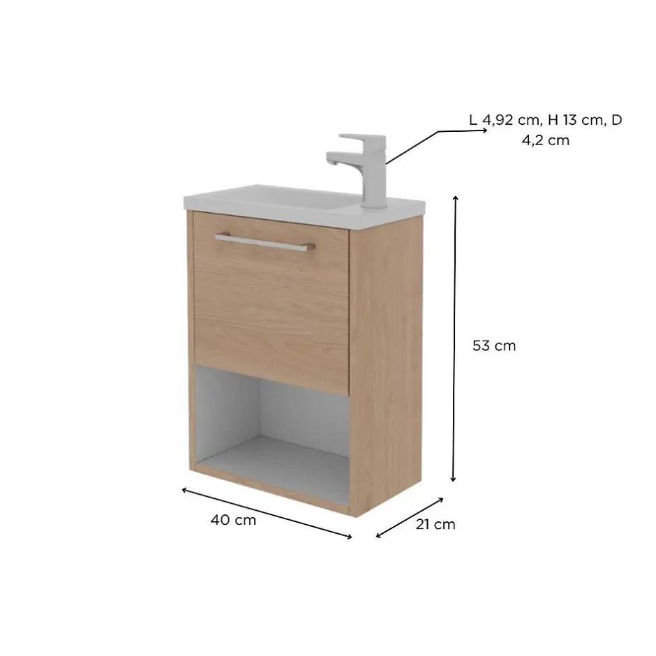 Mob-In Ensemble meuble lave-mains NIKA + robinet* Lave-Mains