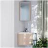 Mob-In Ensemble meuble lave-mains d'angle décor chêne KODA + armoire miroir* Lave-Mains