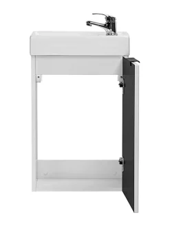 Furnidea Ensemble meuble lave-mains suspendu ADEL blanc avec le lavabo FIKA 40 cm* Lave-Mains