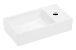 Furnidea Ensemble meuble lave-mains suspendu ADEL chêne avec le lavabo FIKA 40 cm* Lave-Mains