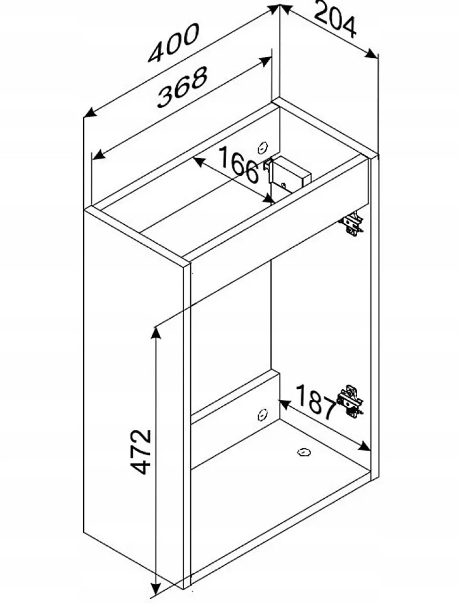 Furnidea Ensemble meuble lave-mains suspendu ADEL chêne avec le lavabo FIKA 40 cm* Lave-Mains