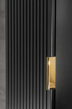 Furnidea Ensemble meuble lave-mains suspendu ADEL noir avec le lavabo FIKA 40 cm
