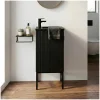Mob-In Ensemble meuble lave-mains chêne carbone + robinet STUDIO* Lave-Mains