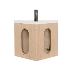Mob-In Ensemble meuble lave-mains d'angle décor chêne KODA + robinet* Lave-Mains