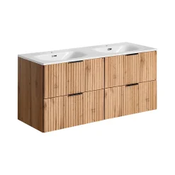 Stellameuble ENSEMBLE MEUBLE SALLE DE BAIN 120 CM AVEC VASQUE SKY - ADEL OAK