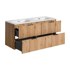 Stellameuble ENSEMBLE MEUBLE SALLE DE BAIN 120 CM AVEC VASQUE SKY - ADEL OAK