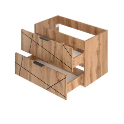Petits-Meubles Ensemble meuble simple vasque encastree 80cm et colonne Teren Bois* Ensemble Meuble De Salle De Bains