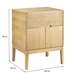 Mob-In Ensemble meuble simple vasque 60 cm chêne + vasque ALASKA