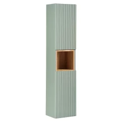 Petits-Meubles Ensemble meuble simple vasque encastree 50cm 2 tiroirs et colonne Jade Vert et Bois* Ensemble Meuble De Salle De Bains