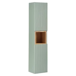 Petits-Meubles Ensemble meuble simple vasque encastree 60cm 2 tiroirs et colonne Jade Vert et Bois