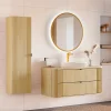 Petits-Meubles Ensemble meuble simple vasque 120cm et colonne Mila Bois* Ensemble Meuble De Salle De Bains
