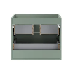 Petits-Meubles Ensemble meuble simple vasque 100cm niches arrondies et colonne Oria Vert mat