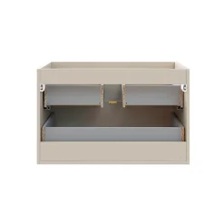 Petits-Meubles Ensemble meuble simple vasque encastree 80cm et colonne Azel Cachemire