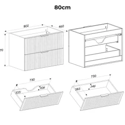 Petits-Meubles Ensemble meuble simple vasque 120cm panier à linge et colonne Adriel Noir et Bois* Ensemble Meuble De Salle De Bains