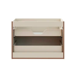 Petits-Meubles Ensemble meuble simple vasque encastree 80cm et colonne Sanae Beige sable
