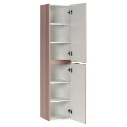 Petits-Meubles Ensemble meuble simple vasque encastree 80cm et colonne Zelie Rose