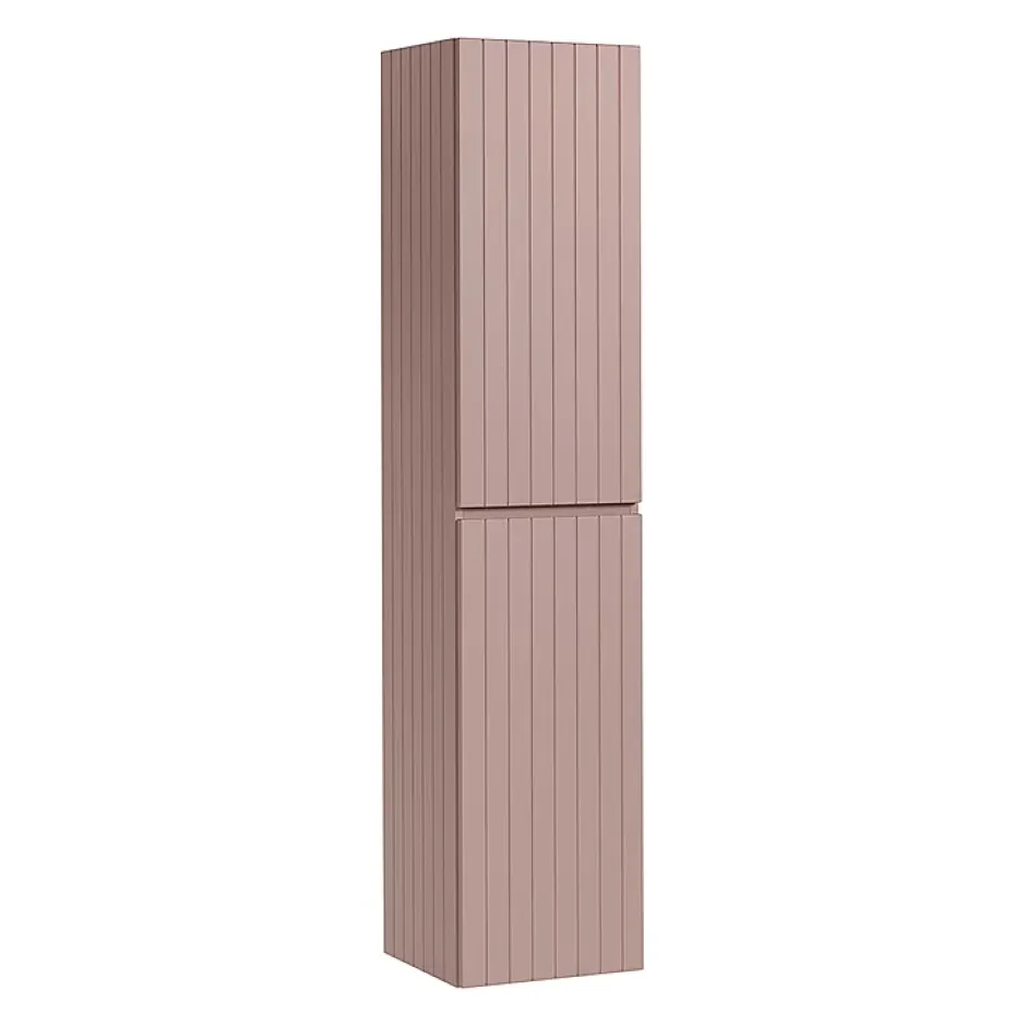 Petits-Meubles Ensemble meuble simple vasque encastree 80cm et colonne Zelie Rose
