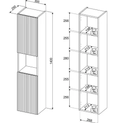Petits-Meubles Ensemble meuble simple vasque 100cm 2 tiroirs 2 niches et colonne Jade Vert et Bois