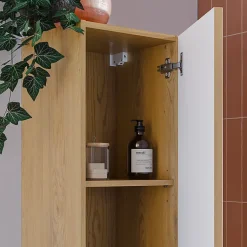 Petits-Meubles Ensemble meuble simple vasque encastree 80cm et colonne Isaline Bois* Ensemble Meuble De Salle De Bains