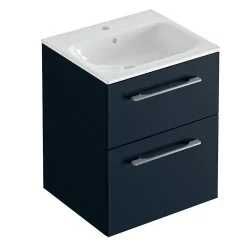 Geberit Ensemble meuble sous vasque l.55 cm bleu + vasque céramique Selva* Meuble Vasque