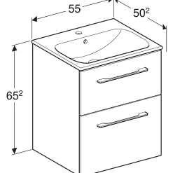 Geberit Ensemble meuble sous vasque l.55 cm bleu + vasque céramique Selva* Meuble Vasque