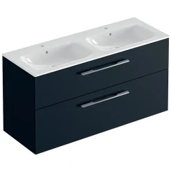 Geberit Ensemble meuble sous vasque l.130 cm bleu + vasque céramique Selva* Meuble Vasque