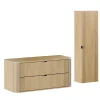 Petits-Meubles Ensemble meuble sous vasque 120cm et colonne Mila Bois