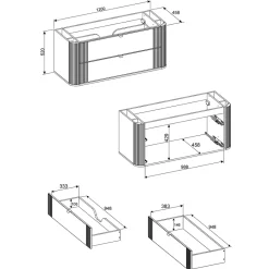 Petits-Meubles Ensemble meuble sous vasque 120cm et colonne Mila Bois