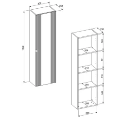 Petits-Meubles Ensemble meuble sous vasque 120cm et colonne Mila Bois
