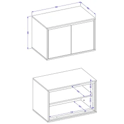 Petits-Meubles Ensemble meuble sous-vasque 80 cm et colonne Sophea Taupe