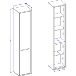 Petits-Meubles Ensemble meuble sous-vasque 80 cm et colonne Sophea Taupe