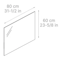 Randal Ensemble meuble vasque blanc mat l.60 cm + plan vasque blanc en céramique + miroir, Otto* Meuble Vasque