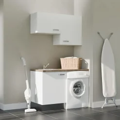 Cuisibane Ensemble meubles buanderie avec emplacement lave-linge - B02* Meuble Buanderie