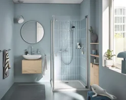 Grohe Ensemble mitigeur de douche thermostatique + douchette + flexible et barre, chrome, Start