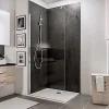 Schulte Ensemble paroi de douche à l'italienne l. 100 x H. 190 cm NewStyle et receveur de douche 80 x 100 cm, blanc et transparent,