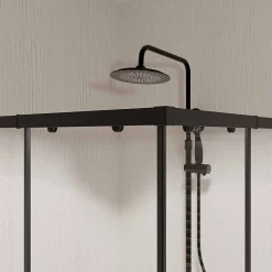 Aurlane Ensemble portes de douche coulissantes extensibles Noir 80/90x185cm - BLACK SLIDE 80-90* Porte De Douche