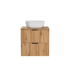 Stellameuble Ensemble salle de bain ADEL OAK 60cm vasque à poser