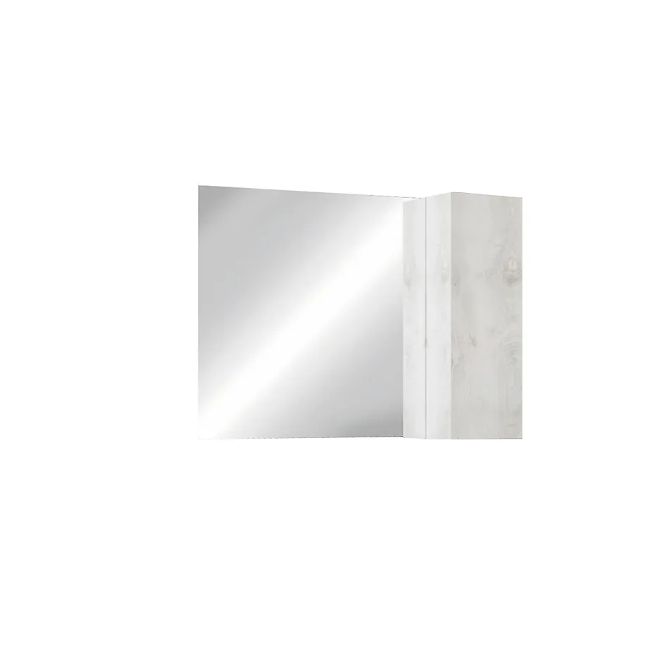 Autres Ensemble salle de bain, meuble+miroir+vasque BASIC pin blanc, 92 x 78 x 45 cm* Meuble De Salle De Bains Faible Profondeur