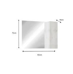 Autres Ensemble salle de bain, meuble+miroir+vasque BASIC pin blanc, 92 x 78 x 45 cm* Meuble De Salle De Bains Faible Profondeur