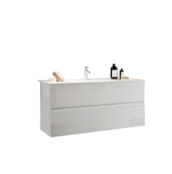 Autres Ensemble salle de bain START blanc brillant, 101 x 53 x 47 cm* Meuble De Salle De Bains Faible Profondeur