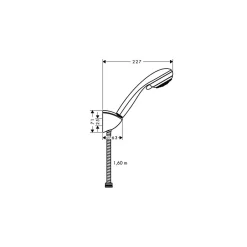 Hansgrohe Ensemble support mural et douchette Vario avec flexible de douche 160 cm chromé Crometta 85