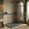 Ceramia Essential 120x90 cm receveur de douche rectangulaire à poser SMC avec surface effet pierre, gris foncé (CERAES12090DG)* Receveur De Douche