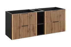 Furnidea Etagère - extension de salle de bain suspendue XILO NOIR 20 cm* Etagère Salle De Bains