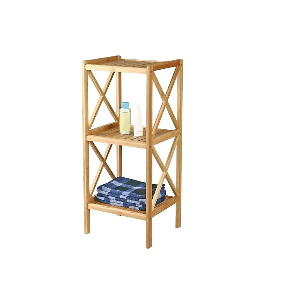 MSV Etagère 3 Niveaux en Bambou 36,5x33x85cm