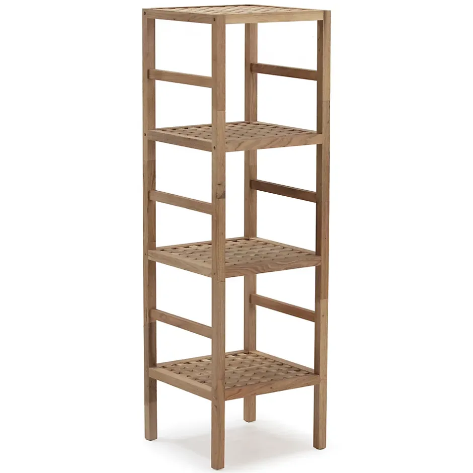 Vs Venta-Stock Etagère Alam en bois de noyer, hauteur 117,5 cm avec 4 niveaux