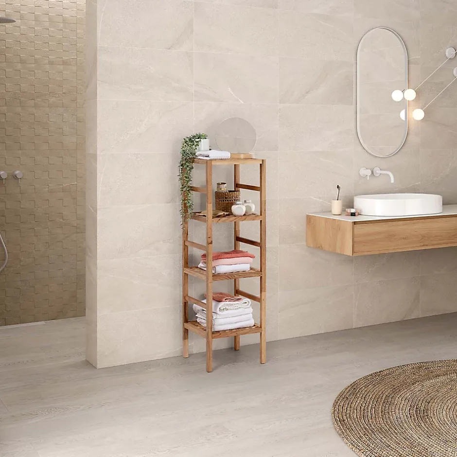 Vs Venta-Stock Etagère Alam en bois de noyer, hauteur 117,5 cm avec 4 niveaux