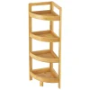 [En.Casa] Etagère d'angle Lestijaervi 4 niveaux pour salle de bain ou cuisine 80 x 23 x 23 cm en.casa