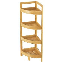 [En.Casa] Etagère d'angle Lestijaervi 4 niveaux pour salle de bain ou cuisine 80 x 23 x 23 cm en.casa