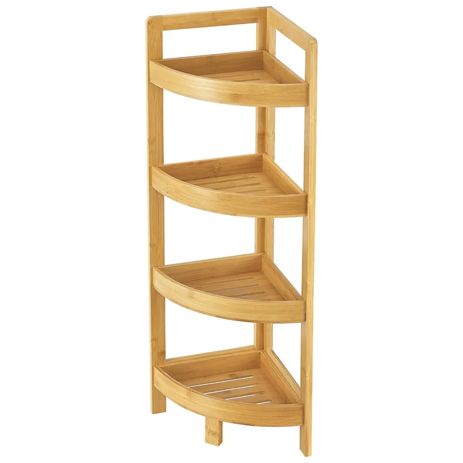 [En.Casa] Etagère d'angle Lestijaervi 4 niveaux pour salle de bain ou cuisine 80 x 23 x 23 cm en.casa